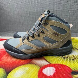 Coleman Mens 10.5M Tan/Gray Leather Waterproof Hiking Boots Outdoor Footwear